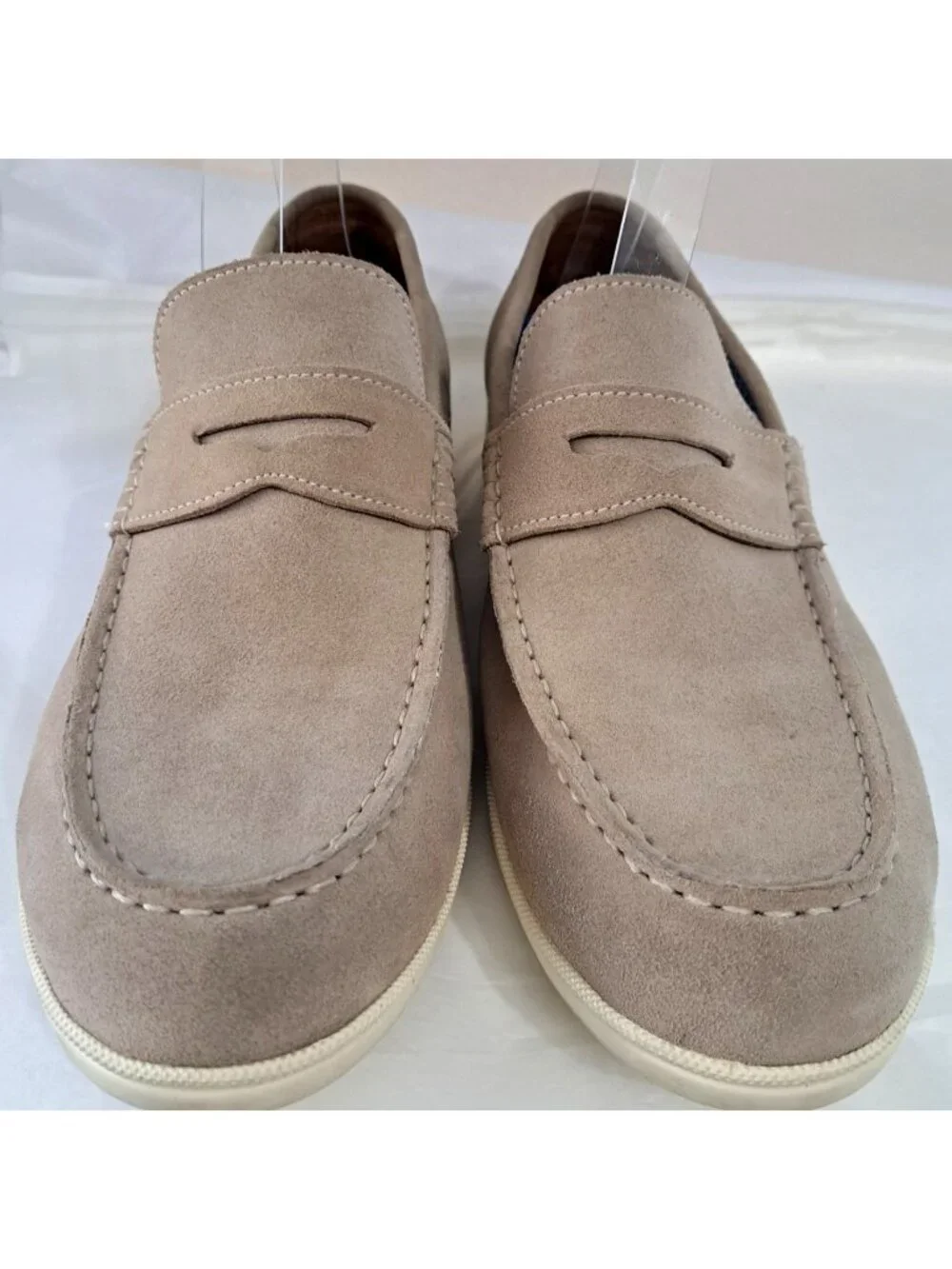 Vince Camuto Men's 10M Kedron Beige Suede Loafers New No Box